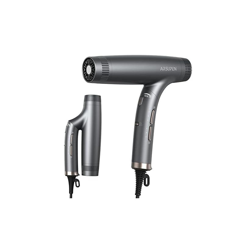 Arsupen ドライヤー サロンセンス 速乾 イオンバランス発生器 髪が潤い サラサラ ヘアケア 大風量20m/s 1400W 低騒音 折りたたみ式 軽量 4つ温度モード 3段階風速調整 コンパクト