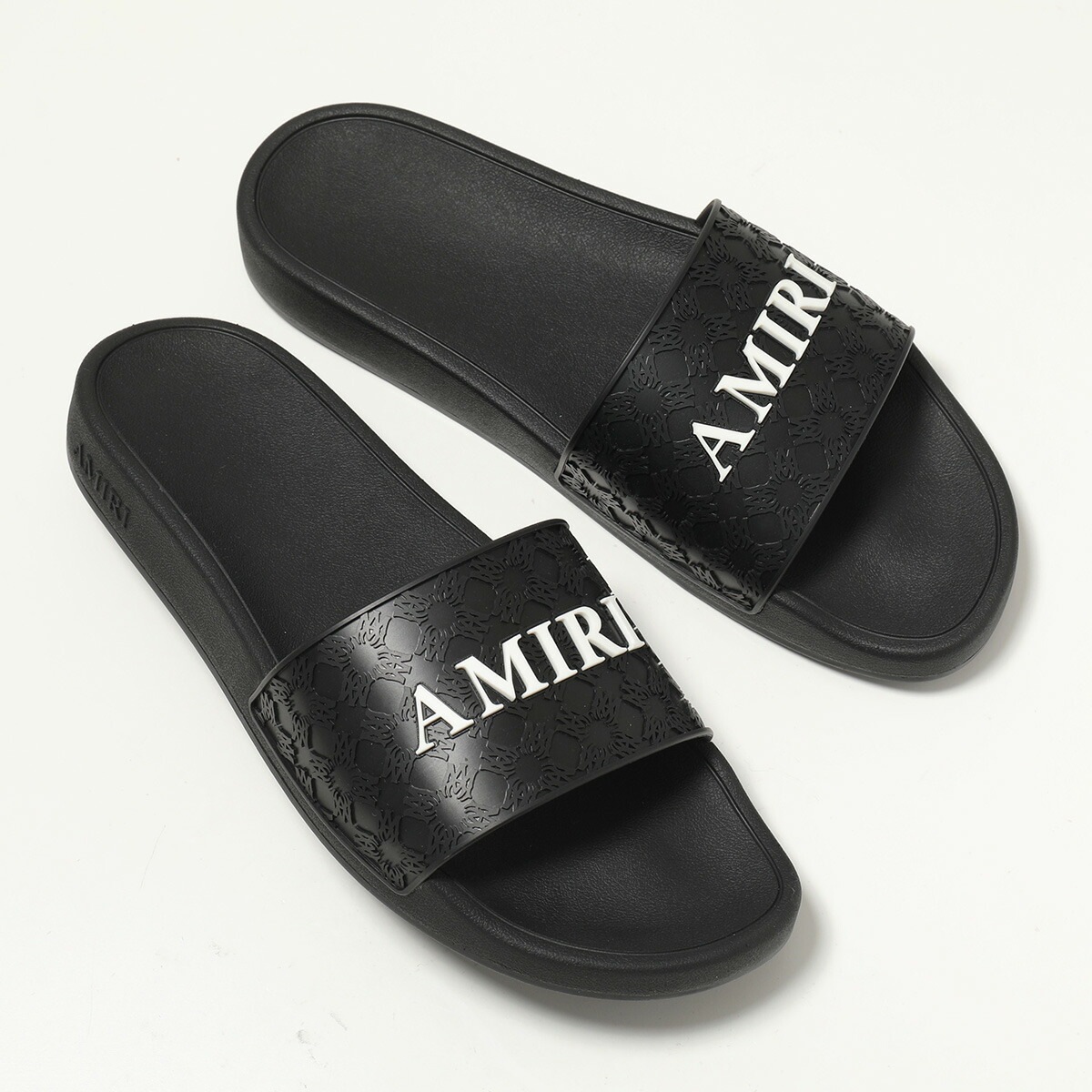 AMIRI アミリ シャワーサンダル MA QUAD POOL SLIDE AMFOSL1005 メンズ スライドサンダル ラバー スリッパ 立体ロゴ シューズ 靴 001/Black