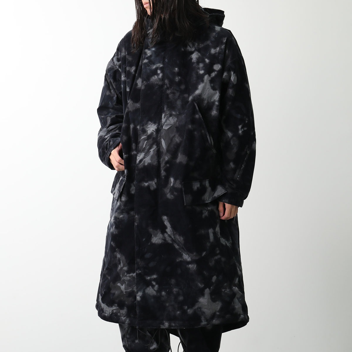 Y-3 ワイスリー パデッドコート M AOP PAD PARKA IW7786 メンズ 中綿 ジャケット ナイロン ロング丈 フード付 BLACK/MULTCO