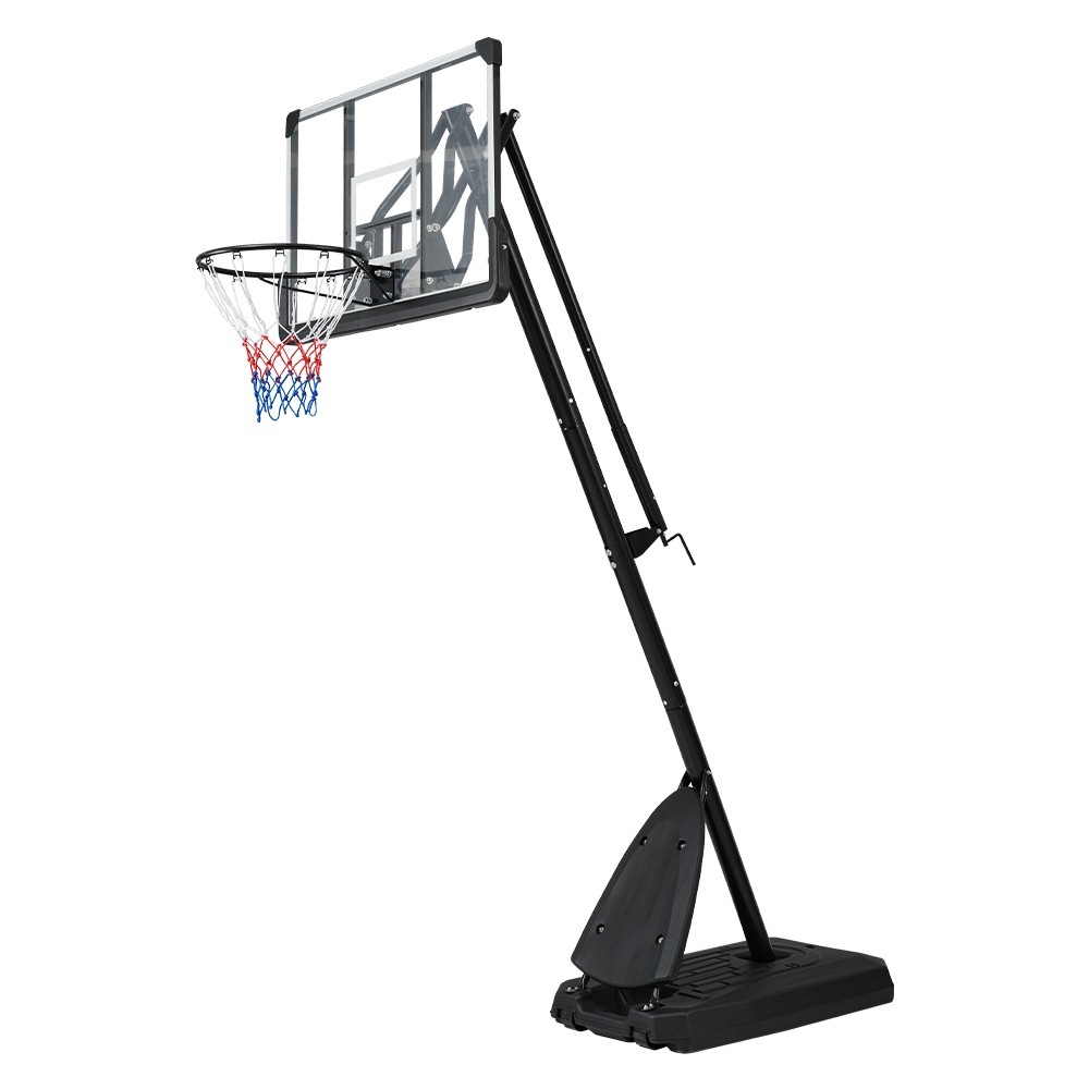 【国内倉庫在庫急速出荷】バスケットゴール ハンドルを回すだけの簡単　高さ無段階調節 フロートボード付き　公式＆ミニバス対応 230-305cm 移動可 工具付き ゴールネット バックボード リング