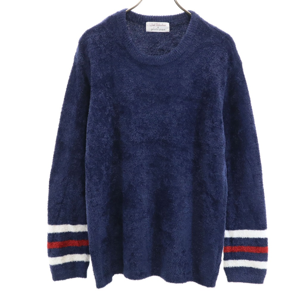 美品 ジェラートピケオム 長袖 セーター L ブルー GELATO PIQUE HOMME ×Joel Robuchon ニット メンズ
