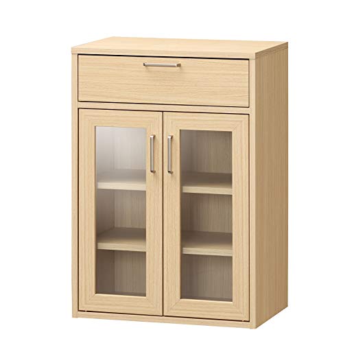 白井産業 食器棚 カップボード キッチン収納 ガラスキャビネット 同シリーズで組み合わせ自由自在 一