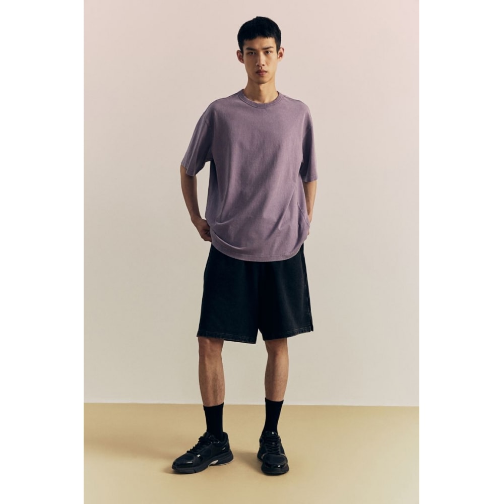 H&M ルーズフィットスウェットショーツブラック