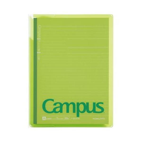 （まとめ）コクヨ キャンパスカバーノート（プリント収納ポケット付き）セミB5 A罫 30枚 グリーン ノ-623A-g 1セット（5冊）(×5セット)