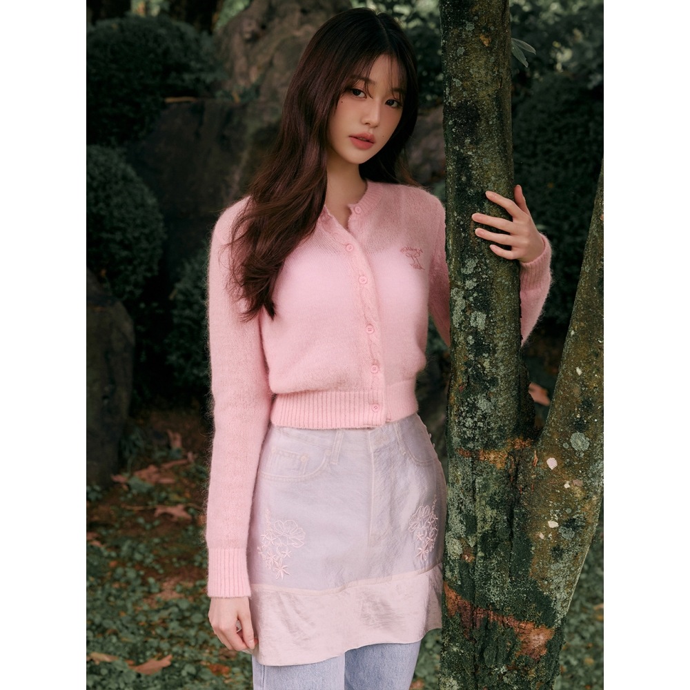 ロラローラシアーエンブロイダリーレイヤードスカートピンク