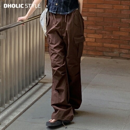 [メガ割りSALE]シャーリングカーゴパラシュートパンツ・p547544