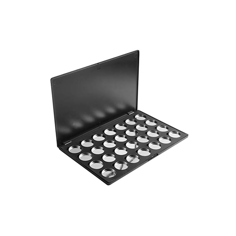 Frcolor 磁気化粧パレット メイクパレット 空の磁気パレット アイシャドウ 口紅 コンパクト 化粧品 DIY コスメ 28色収納可能 （ 黒 ）