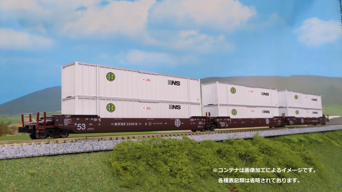 ホビーセンターカトー (N) 106-6185 MAXI-IV BNSF 旧ロゴ 3両セット HUB(白)コンテナ搭載 #253770 ホビーセンターカトー106-6185 MAXI-IV BNSF 13,860円
