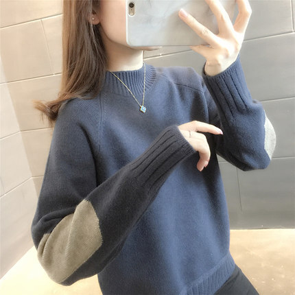 トップス デート カットソー ニットソー セーター 袖あり 長袖 冬 10代 20代 30代 個性的 ブルー ブラック S M L XL こなれ感 ゆったり エレガント クール モード系