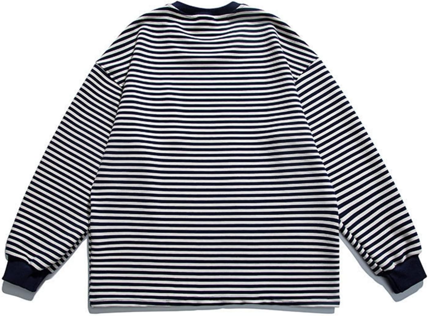 パーカー トレーナー 男性 ストライプ柄 長袖 カジュアル シンプル ハンサム 丈長め 丸襟 体型パカー 秋服 プルオーバー ソフト 流行し 通気性 伸縮性