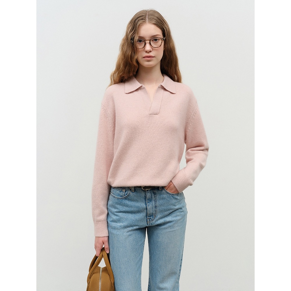 Dunst 女性用ユニセックスオープンカラーカシミアセーターソフトピンク UDSW4D137P1 21,398円