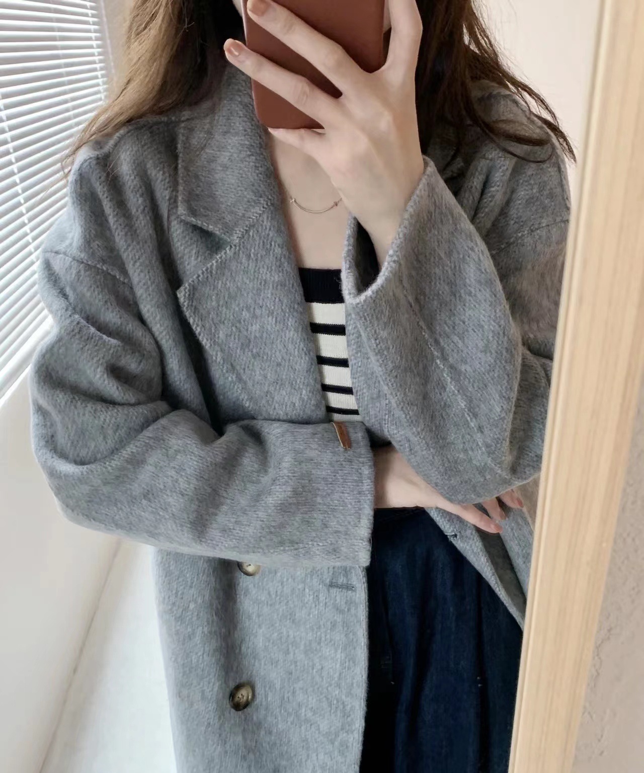 【高バージョン乳児キャメルケース】東大門韓国2023秋冬両面カシミヤコートシンプルなコート女性 8,794円