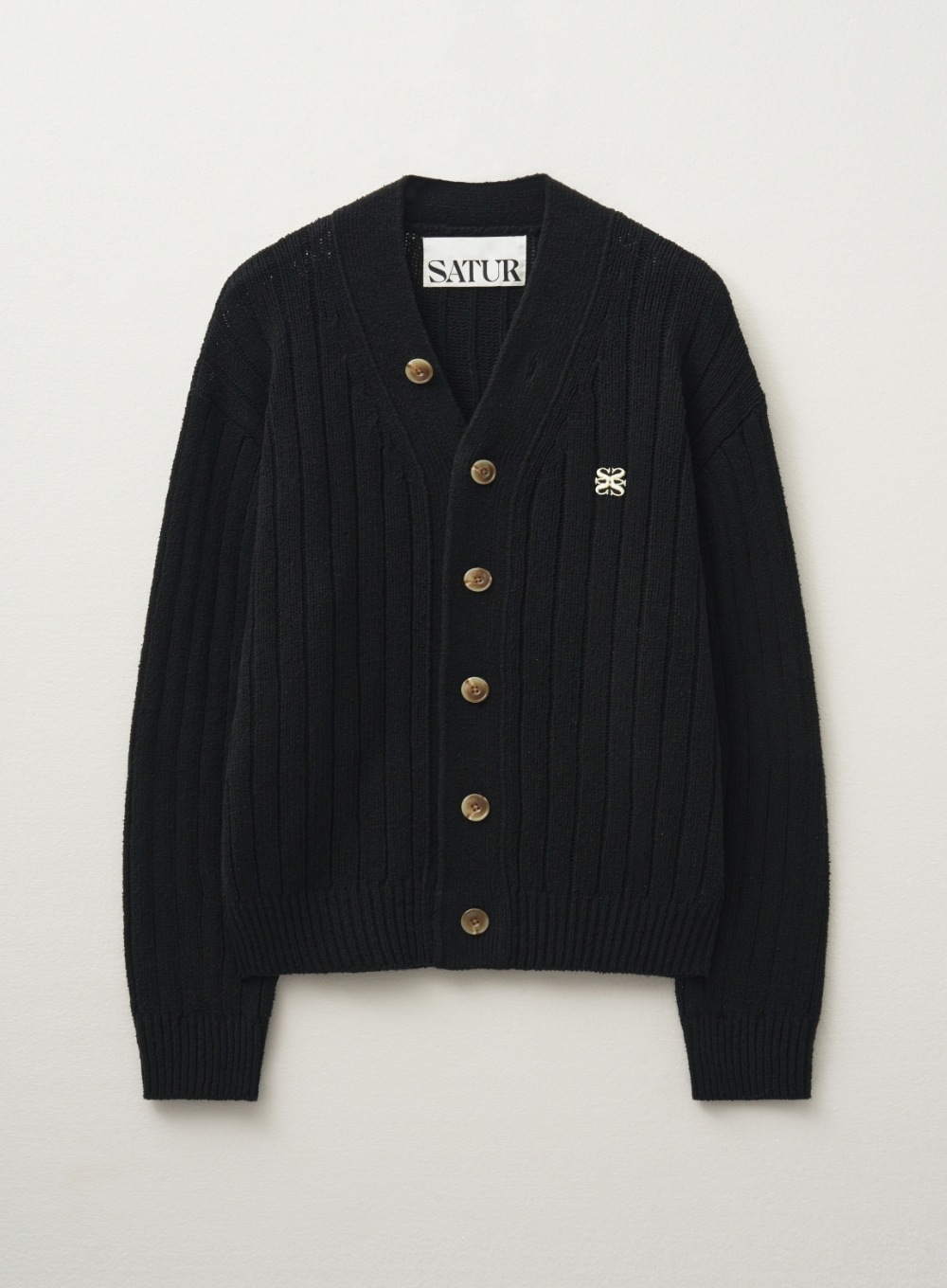 【SATUR】 FARO OVER SIZE BOUCLE CARDIGAN : CLASSIC BLACK