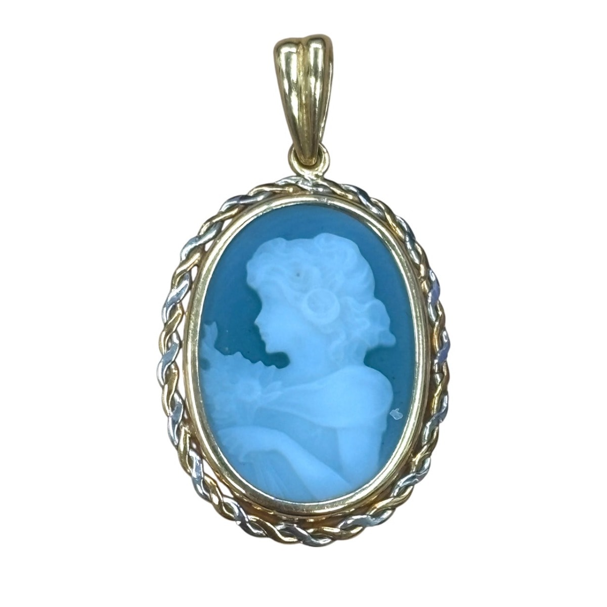 K18 シェルカメオ グリーン×ゴールド