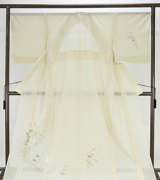 夏物 訪問着 新品仕立済 正絹 夏物 四季花籠目模様 絽訪問着 新品 仕立て上がり 着物