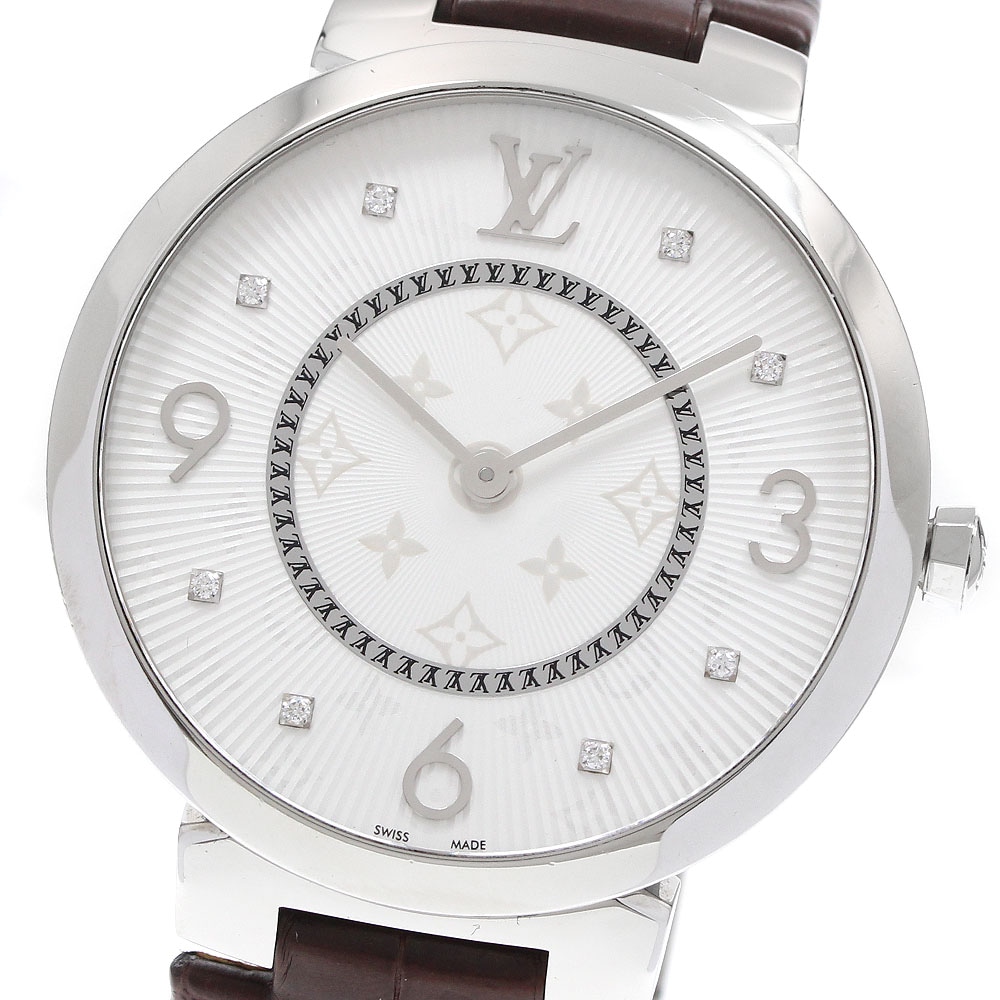 ルイ・ヴィトン LOUIS VUITTON Q1E01 タンブールスリム 8Pダイヤ クォーツ メンズ _932189【中古】