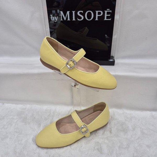 By 女性 メリージェーン フラットシューズ 112HT415FS005 YELLOW 1 JJ