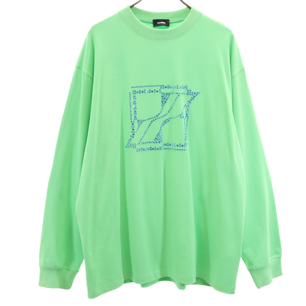 WE11DONE ウェルダン 長袖 Tシャツ M 黄緑 ロンT メンズ 古着