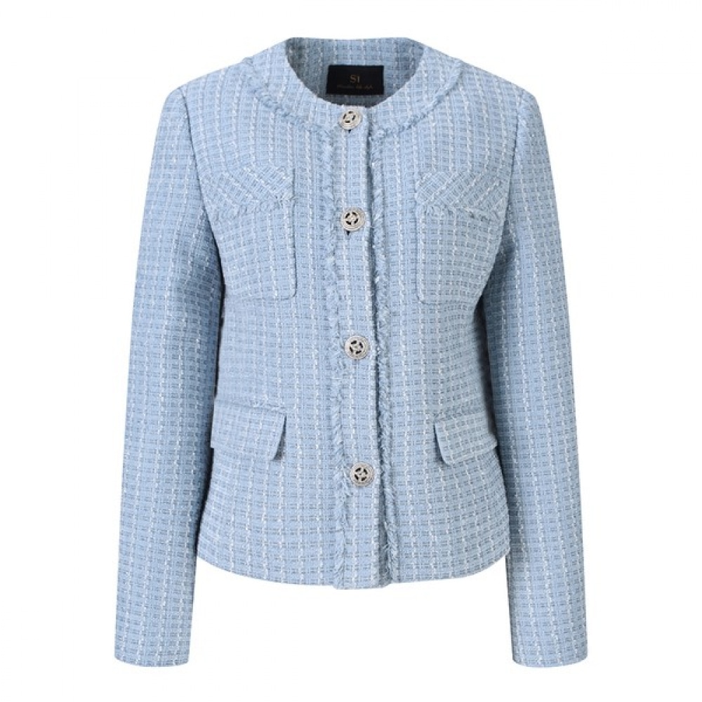 [C] フリンジチェックツイードジャケット（SIJAB2117）