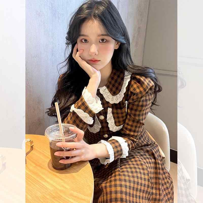 【目玉商品～超人気】デザイン 長袖 キレイ 秋 カラー フレンチ 可愛い ドレス レディース ドール ワンピース 上品