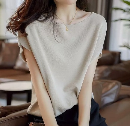 シンプル無地半袖トップス トップス トップス 半袖 袖あり 綿 爽やか スタイル 可愛い きれいめ シンプル カジュアル 上品 おしゃれ かっこいい レトロ アジアン 可愛い