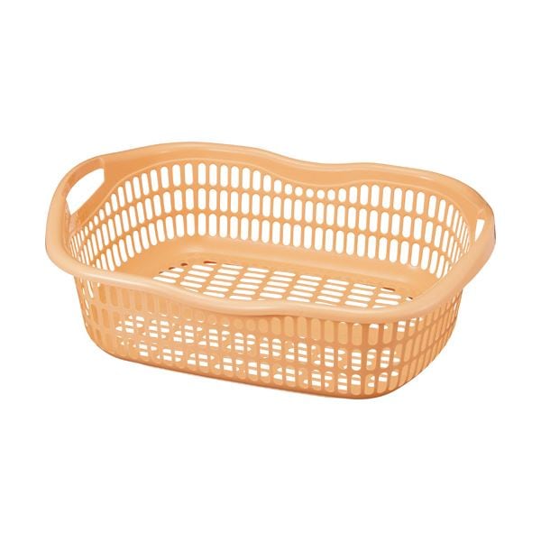 （まとめ）アサヒ化成 サンテール 脱衣かご #50 ペールオレンジ K-0250 1個 [x10]