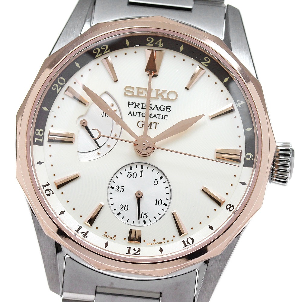 セイコー SEIKO SARF012/6R64-00E0 プレザージュ プレステージ オーシャントラベラー 自動巻き メンズ 極美品 _842760【中古】