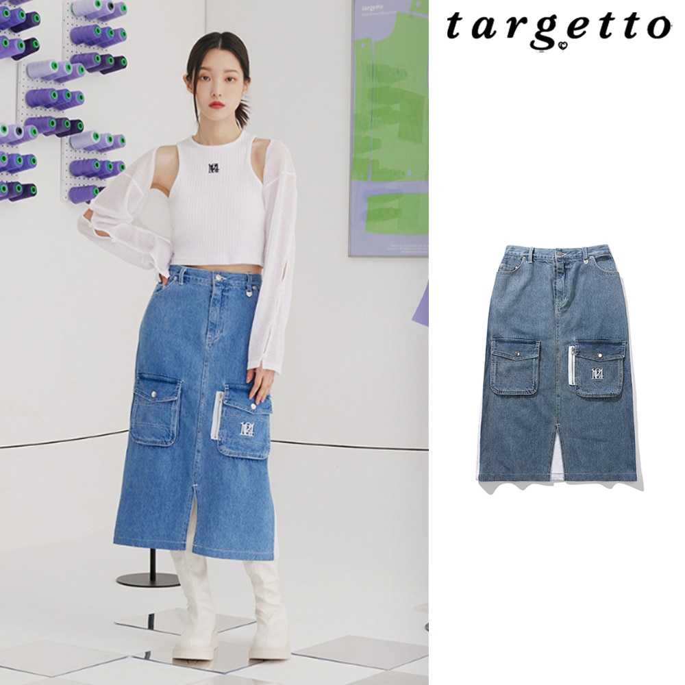 ミディアムスカート targetto[TARGETTO] HALF AND HALF SKIRT