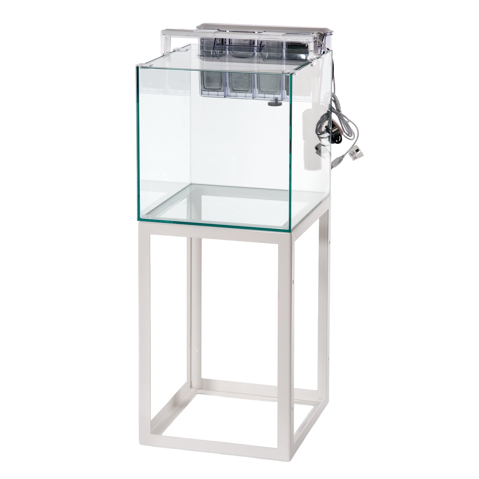 水槽セット　ＧＥＸ　グラステリア　３００キューブ　水槽台（ホワイト）＋外掛けフィルター＋照明セット　小型水槽　ＣＲＣ10―11―03―30―20