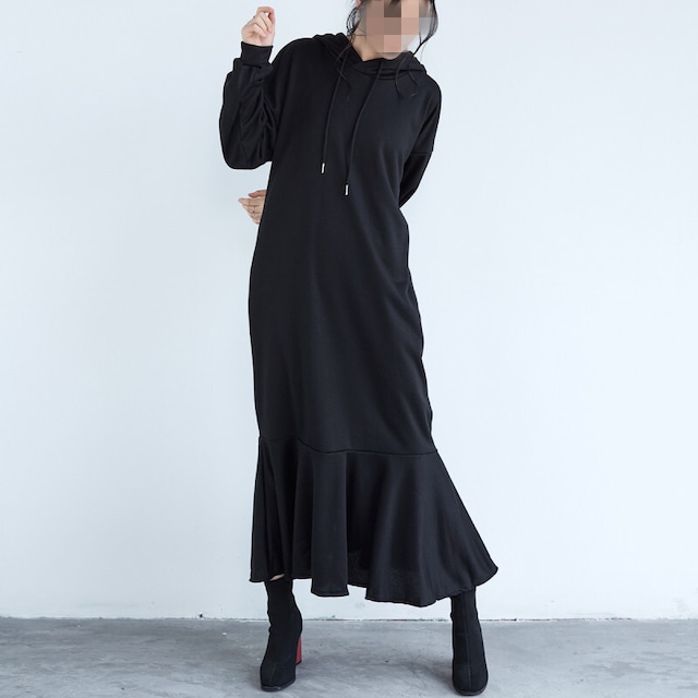 ワンピース-Comfy Hooded Long Dress