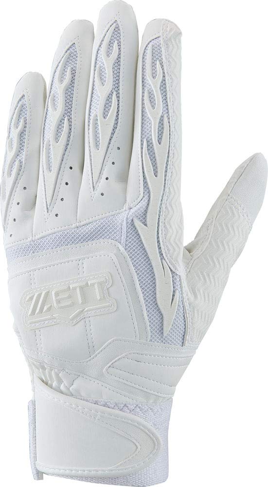 ゼット(ZETT) 野球 プロステイタス バッティンググローブ 両手 高校野球ルール対応 ホワイト(1100) Mサイズ 野球 BG418HS