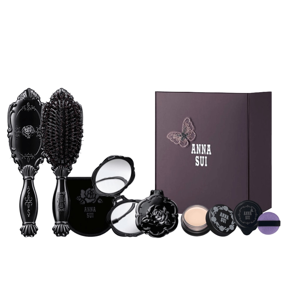 アナスイ ビューティーミラー ローズ&ヘアブラシセット（+ベース2種ミニギフトボックス）