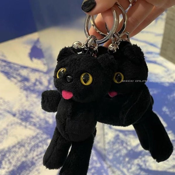 Qoo10] 韓国イン大人気可愛い黒猫ドールキーホルダ