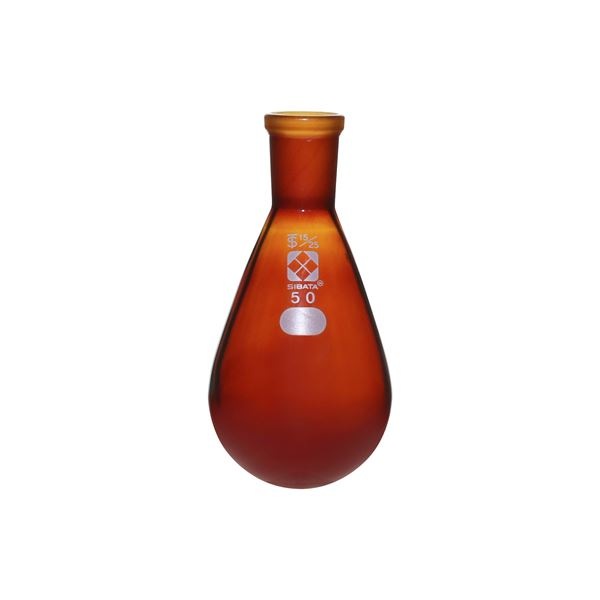 共通摺合なす形フラスコ 茶褐色 50mL [005270-1550]