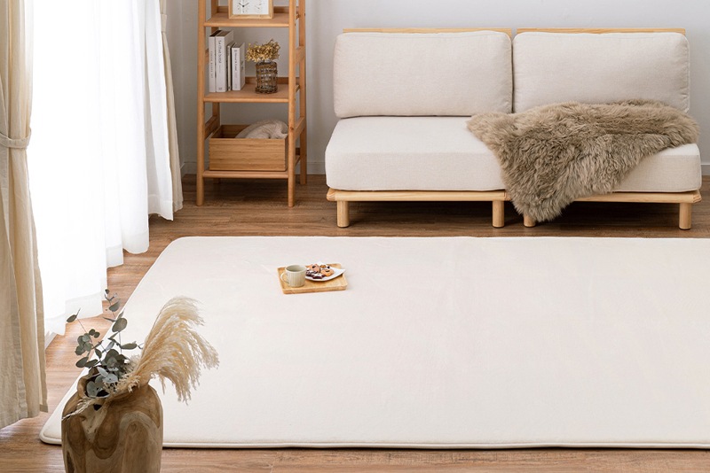 HAGIHARA(萩原) メレンゲテイハンパツ1824IVコソ メレンゲタッチの洗える低反発ラグ　撥水機能付き(185×240・アイボリー) メレンゲテイハンパツ1824IVコソ