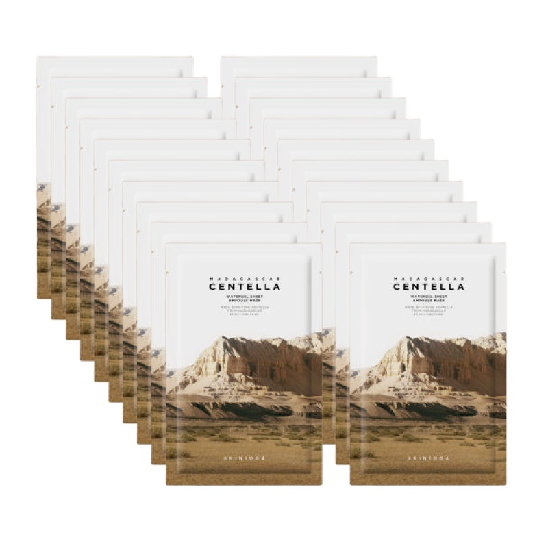 [大容量]マダガスカルセンテラアンプル マスク パック 20枚 / 韓国人気 ニキビ 赤み 鎮静 ツボクサ デイリー 個包装 フェイスパック