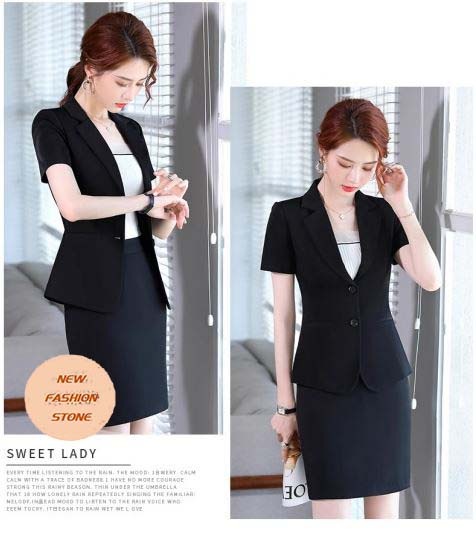 黒の小さなブレザー女性の薄い半袖で痩せて見える夏の新しい職業スーツ女性の正装仕事スーツ