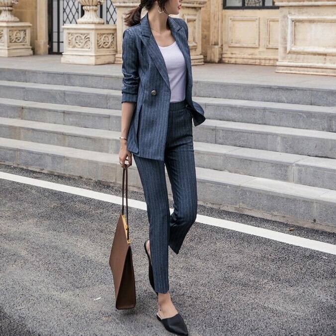 スーツ レディース ダブルブレスト スーツ ジャケット ハイウエスト ベルト SML XL セットア