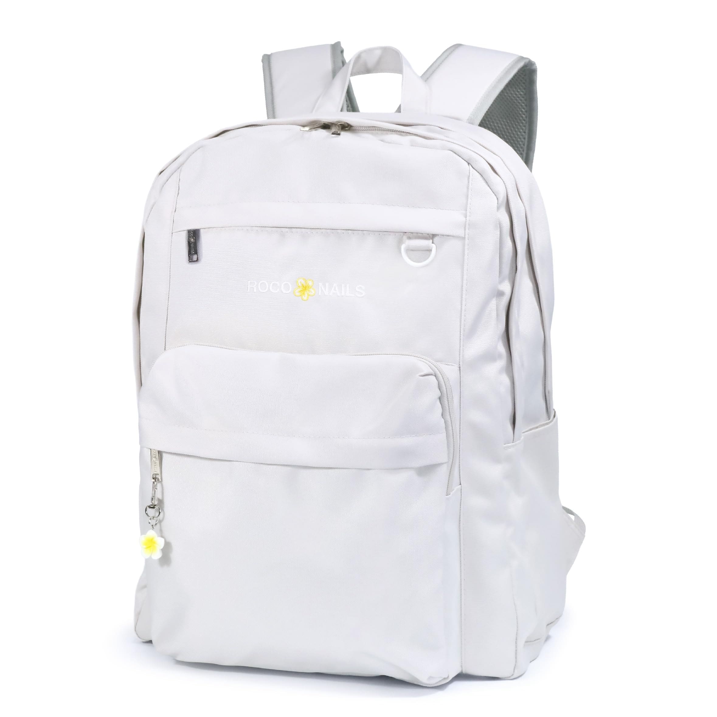 【ROCO NAILS】ロコネイル リュック 大容量 33L A4サイズ対応 2層式 PC収納 撥水 プルメリアチャーム付き ROCO NAILS スクールバッグ 通学 部活 遠足 女の子 レディース