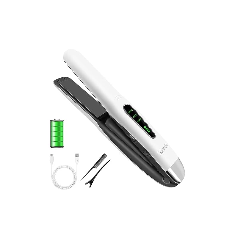 Sunmay Voga コードレスヘアアイロン 持ち運び ミニヘアアイロン 2WAY ストレートカール USB充電式 22mm 携帯用ヘアアイロン ワイヤレス ミニサイズ 温度3段階調整 MAX20 5,504円