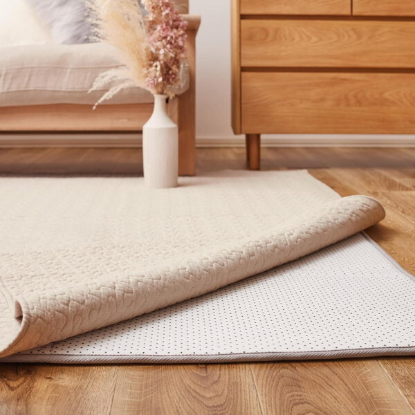 270606002 綿100%のイブルラグマット デコール アンダーラグ セット 190×240 ベージュ メーカー直送