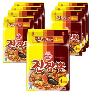 ピリ辛 ジンチャンポン 4袋×8個 計32袋 / 韓国食品 韓国ラーメン / 진짬뽕32