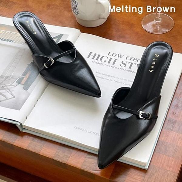 女性スリッパヒール レディース 夏 ミドルヒール ミュール K26