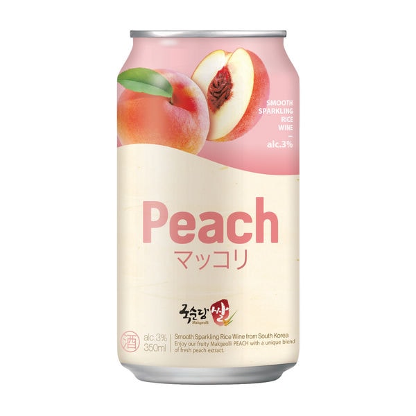 麹醇堂 米 マッコリ 缶 モモ 350ml x 24本／韓国 食品 食材 料理 お土産 酒 お酒 韓国酒 韓国お酒 韓国マッコリ