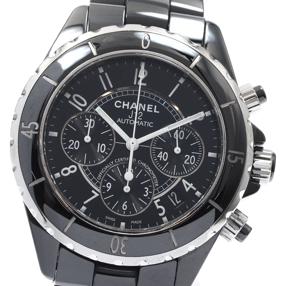 シャネル CHANEL H0940 J12 41MM 黒セラミック クロノグラフ 自動巻き メンズ _892354【中古】