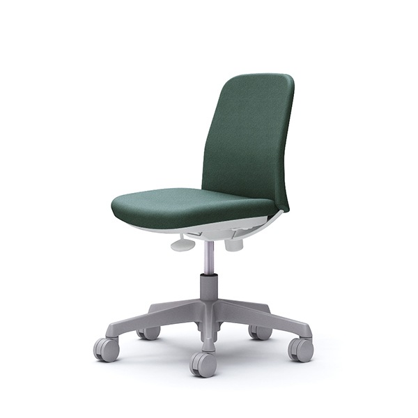 オカムラ CD13BW FXW5 ダークグリーン Lives Entry Chair [オフィスチェア 肘無し 5本脚(コンパクトタイプ) ホワイトボディ]