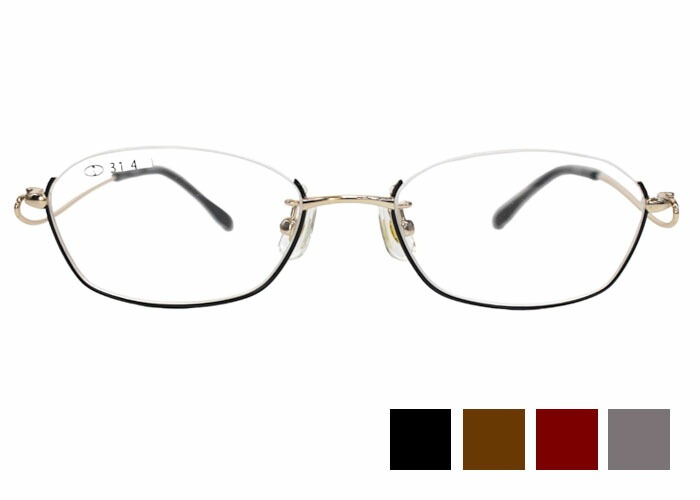 メガネ スノーラ Sno:La SN46-066 アンダーリム sn2 スクエア レディース （フレームのみ / 度付き / 度なし 伊達） 50ロ18 6,314円