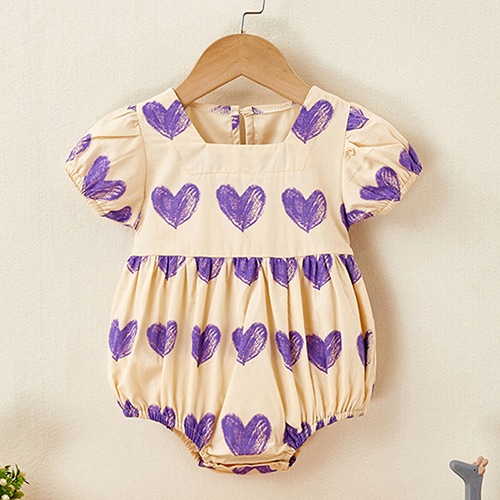 女の赤ちゃんのための半袖ロンパース 素敵なプリントの衣装 夏のジャンプスーツ 魅力の 激安特価