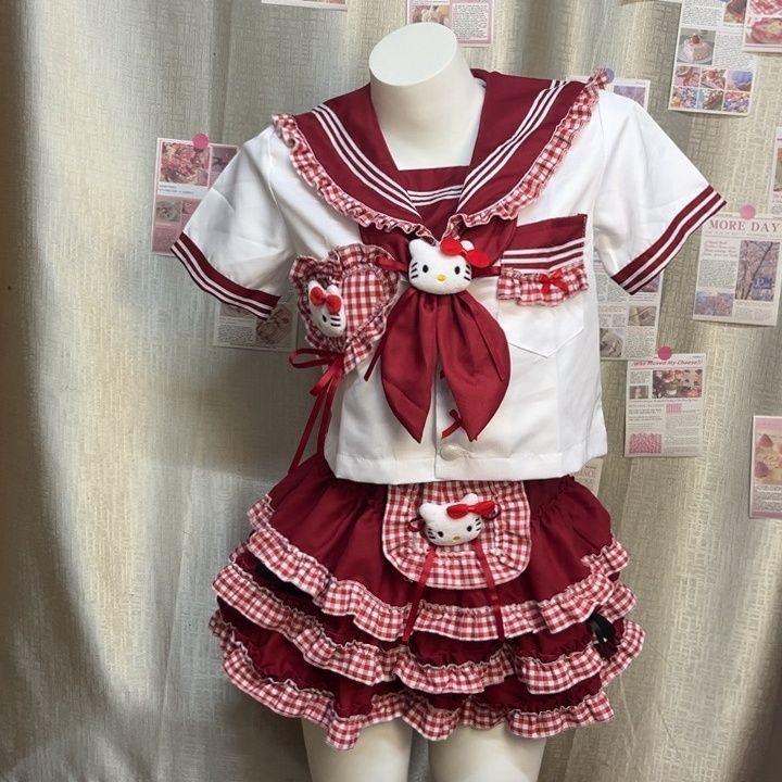 【送.料.無.料.急速発送】ロリータJk赤い大きな耳がかわいいチェック