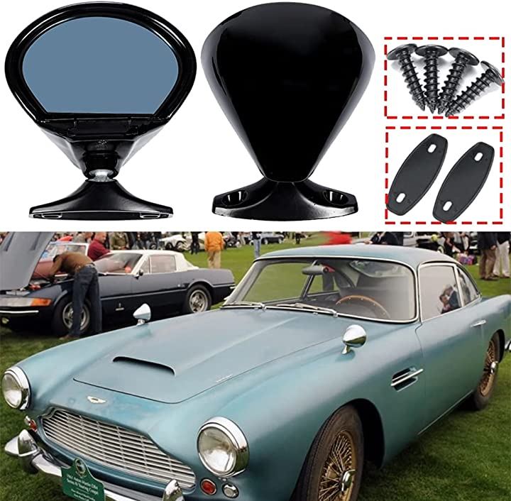 セブリングミラー ビタローニ サイドミラー イタリアン クラシックカー ヒストリックカー 汎用 左右セット(ブラック)